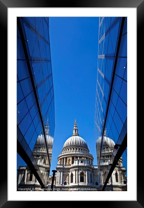 View of St. Paul's Cathedral in London. Framed Mounted Print by Chris Dorney