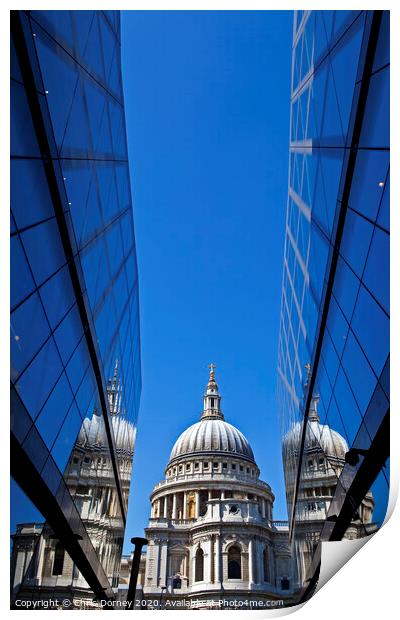 View of St. Paul's Cathedral in London. Print by Chris Dorney