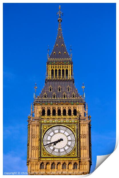 Big Ben (Houses of Parliament) in London Print by Chris Dorney