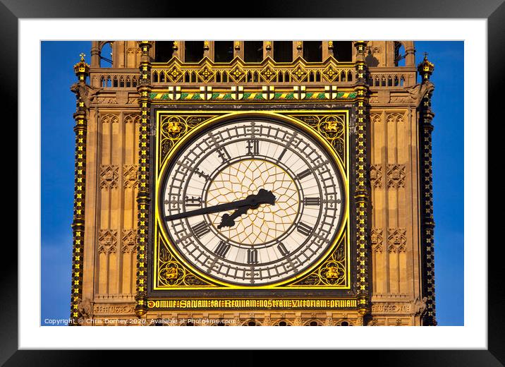 Big Ben (Houses of Parliament) Close-up Framed Mounted Print by Chris Dorney