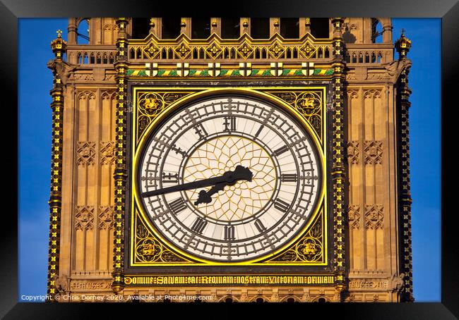 Big Ben (Houses of Parliament) Close-up Framed Print by Chris Dorney