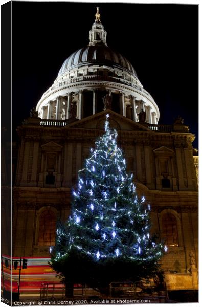 St. Paul's Cathedral at Christmas Canvas Print by Chris Dorney