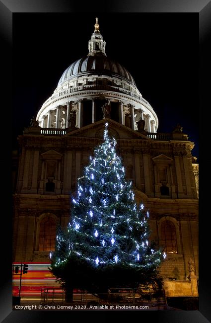 St. Paul's Cathedral at Christmas Framed Print by Chris Dorney