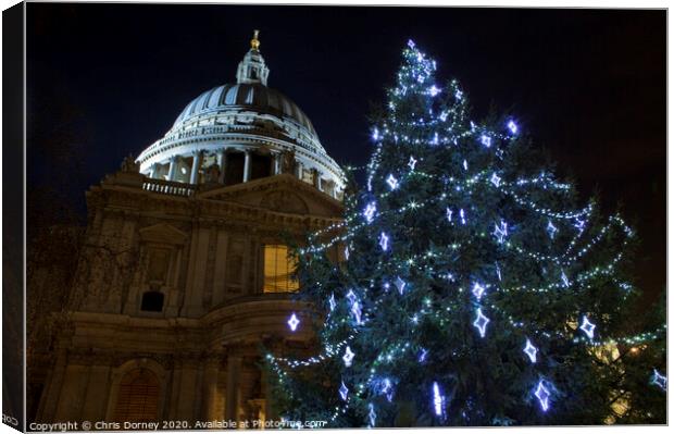 St. Paul's Cathedral at Christmas Canvas Print by Chris Dorney