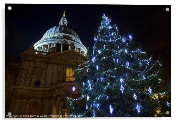 St. Paul's Cathedral at Christmas Acrylic by Chris Dorney
