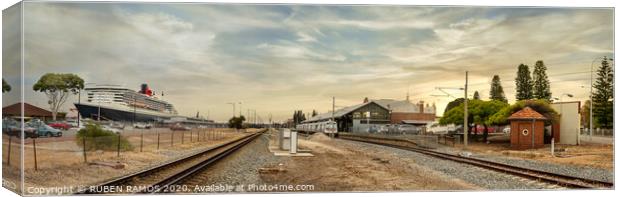 The Fremantle train station and the cruise terminal. Canvas Print by RUBEN RAMOS