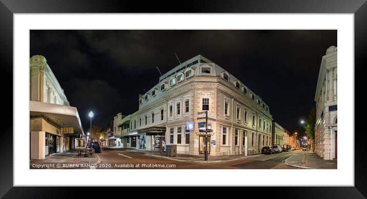 Old buildings at Hight St and Pakenham St in Fremantle. Framed Mounted Print by RUBEN RAMOS