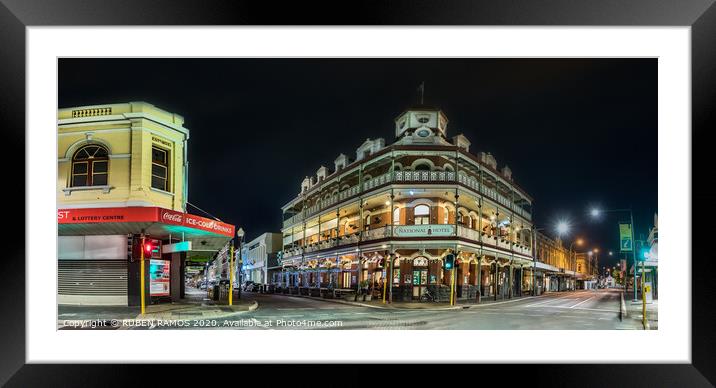The National Hotel vintage building in Fremantle.  Framed Mounted Print by RUBEN RAMOS