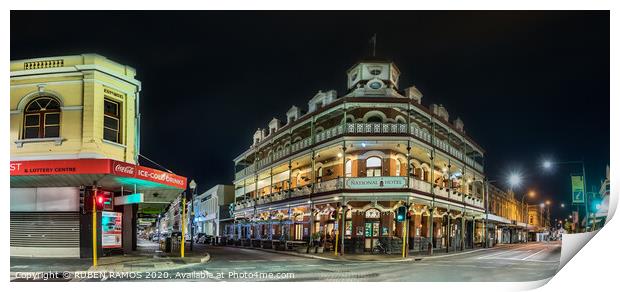 The National Hotel vintage building in Fremantle.  Print by RUBEN RAMOS