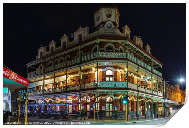 The National Hotel in Fremantle, Australia.  Print by RUBEN RAMOS