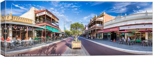 The South Terrace street at the city center of Fremantle, Australia. Canvas Print by RUBEN RAMOS
