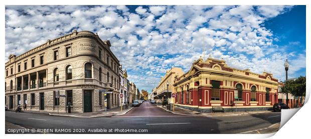 Fremantle city center, Australia.  Print by RUBEN RAMOS
