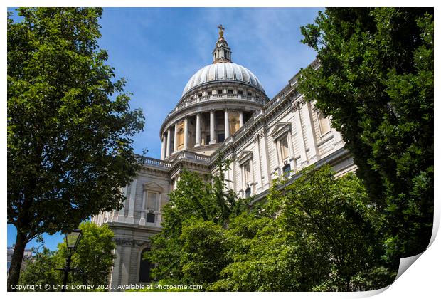 St. Pauls Cathedral in London Print by Chris Dorney