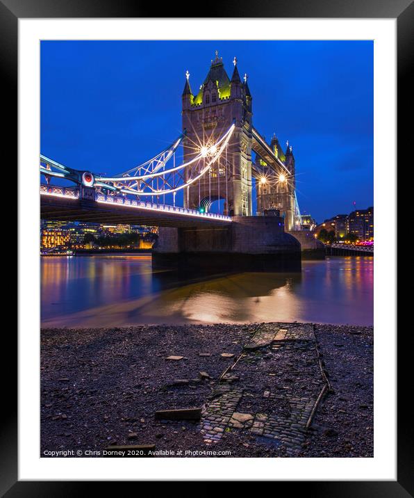 Tower Bridge in London, UK Framed Mounted Print by Chris Dorney