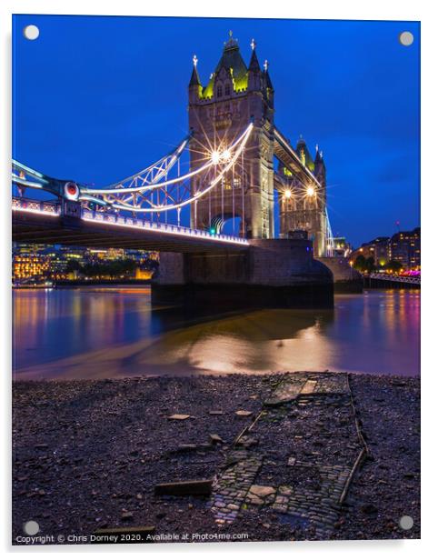 Tower Bridge in London, UK Acrylic by Chris Dorney