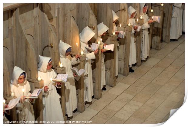 The Salesian Monastery, Christmas Mass Print by PhotoStock Israel