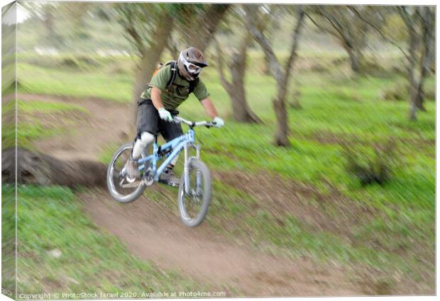 Mountain Bikers  Canvas Print by PhotoStock Israel