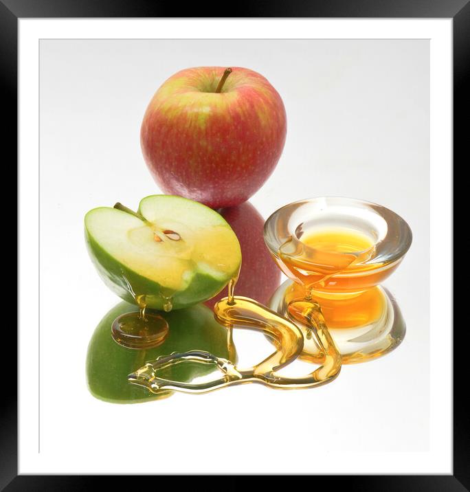 Apple and honey Framed Mounted Print by PhotoStock Israel