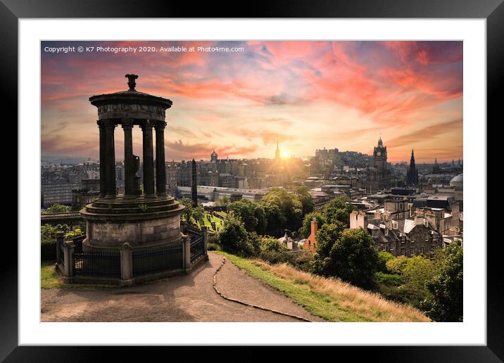 Edinburgh's Majestic Skyline Framed Mounted Print by K7 Photography