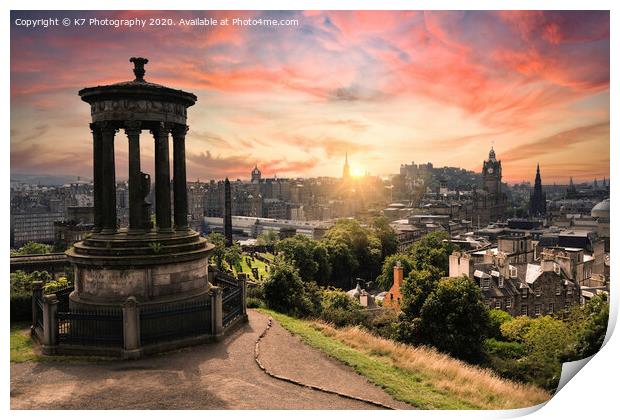 Edinburgh's Majestic Skyline Print by K7 Photography