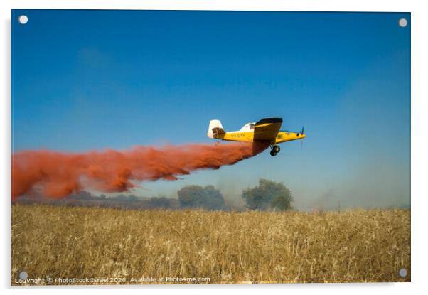 Forest fire Aircraft  Acrylic by PhotoStock Israel