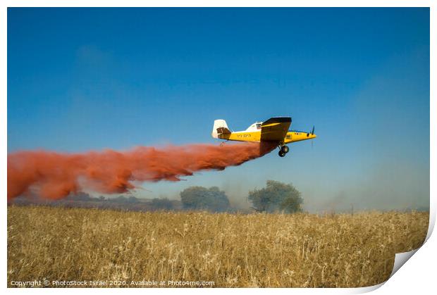 Forest fire Aircraft  Print by PhotoStock Israel