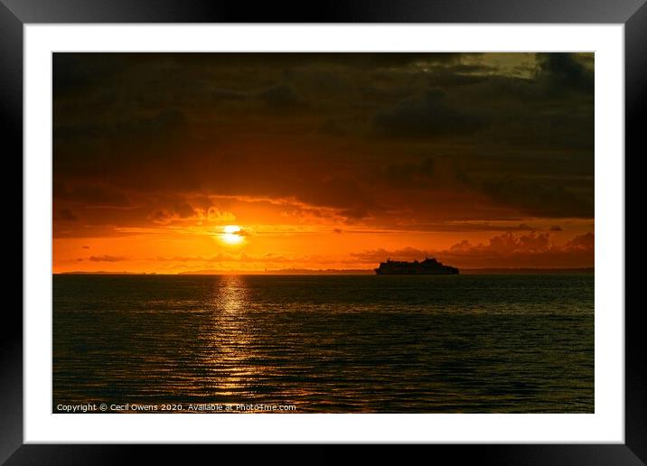 Stena meet the rising sun Framed Mounted Print by Cecil Owens