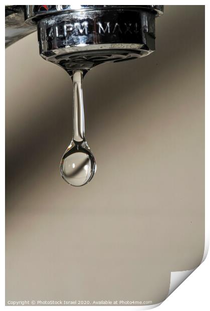 Water dripping from a tap Print by PhotoStock Israel