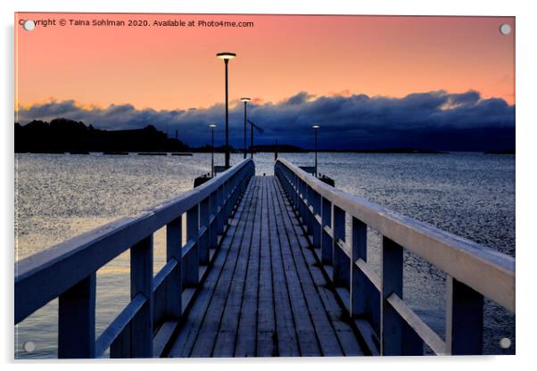 Daybreak at the Pier Acrylic by Taina Sohlman