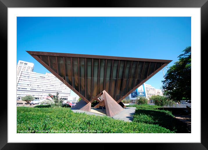 Tel Aviv The Holocaust memorial sculpture Framed Mounted Print by PhotoStock Israel