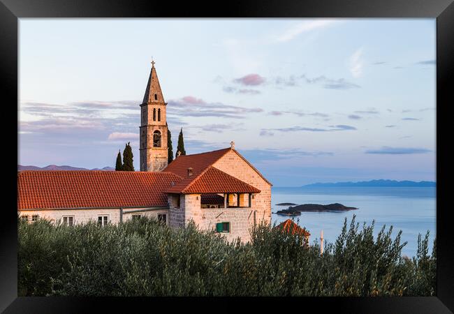 Franciscan monastery above the Peljesac channel Framed Print by Jason Wells