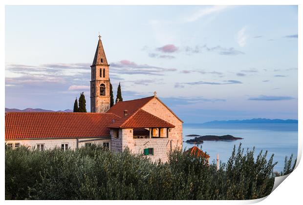 Franciscan monastery above the Peljesac channel Print by Jason Wells