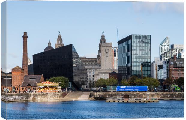 Liverpool waterfront in the autumn Canvas Print by Jason Wells