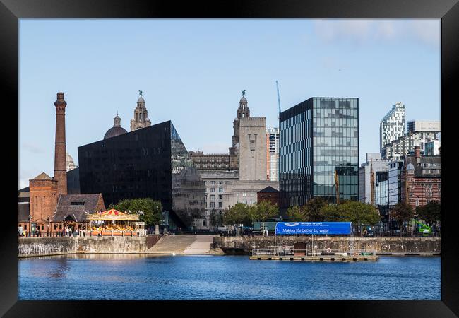 Liverpool waterfront in the autumn Framed Print by Jason Wells