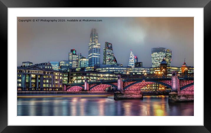 Mystical Light Trails in Iconic London Framed Mounted Print by K7 Photography