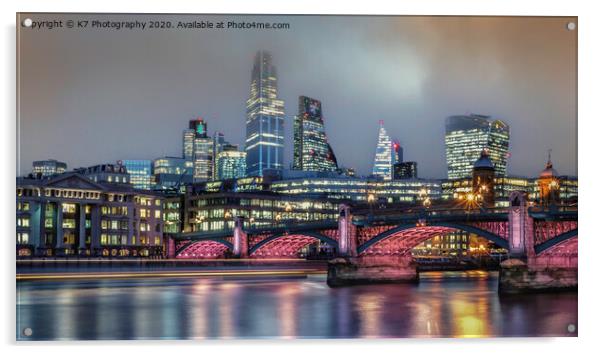 Mystical Light Trails in Iconic London Acrylic by K7 Photography