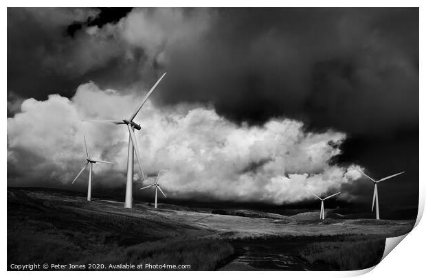 Wind Farm, Cumbria. Print by Peter Jones