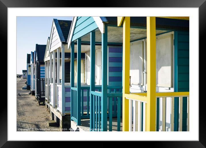 Southwold beach huts Framed Mounted Print by Christopher Keeley