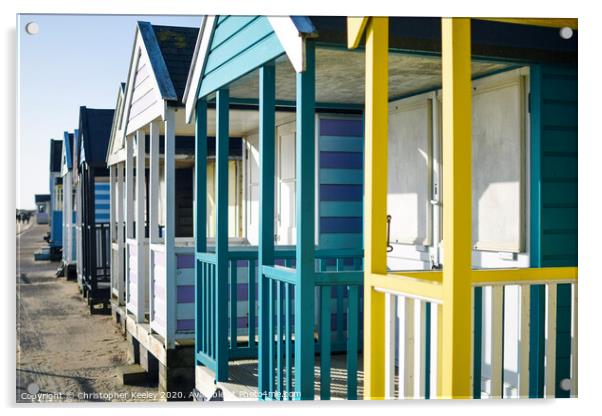 Southwold beach huts Acrylic by Christopher Keeley