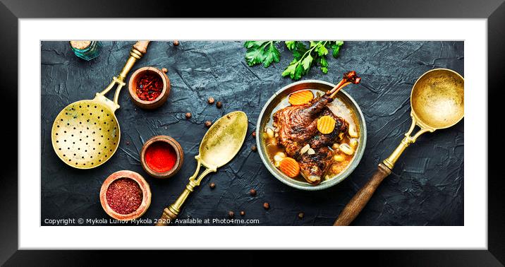 Diet goose soup Framed Mounted Print by Mykola Lunov Mykola