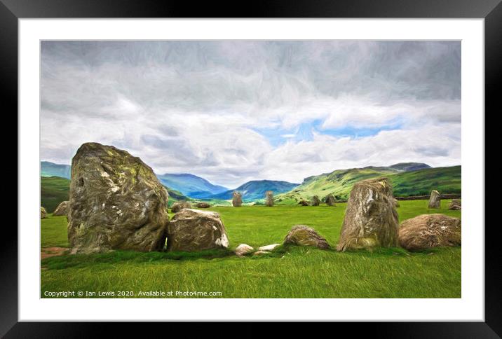 View From Castlerigg as Impressionist Art Framed Mounted Print by Ian Lewis
