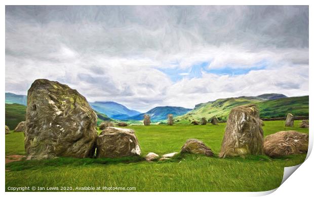 View From Castlerigg as Impressionist Art Print by Ian Lewis