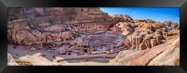 Amphitheater in Petra lost city Framed Print by Frank Bach