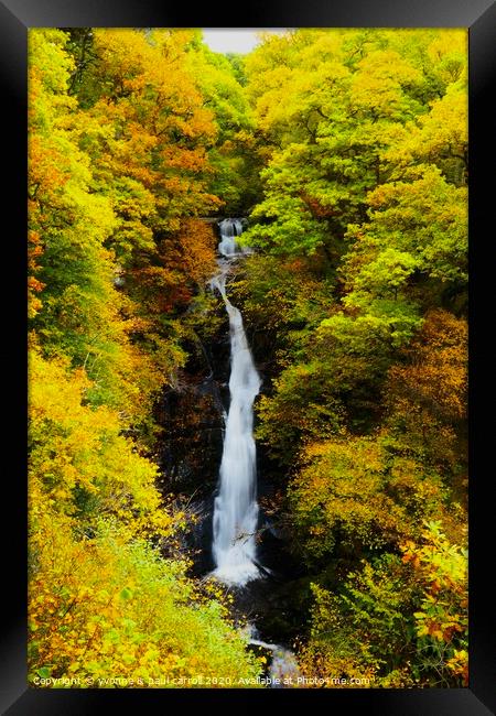 Black Spout Waterfall, Pitlochry Framed Print by yvonne & paul carroll