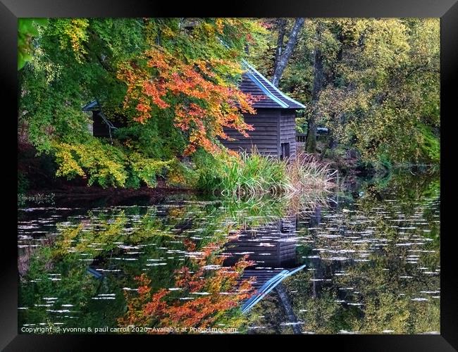 The boathouse at Loch Dunmore in Autumn Framed Print by yvonne & paul carroll