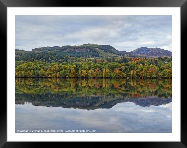 Autumn reflections on Faskally Loch, Pitlochry Framed Mounted Print by yvonne & paul carroll