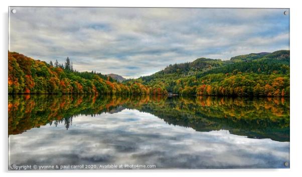 Autumn reflections on Faskally Loch, Pitlochry Acrylic by yvonne & paul carroll