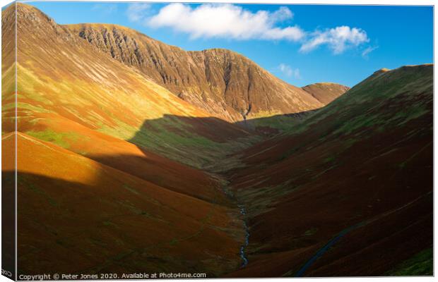 Newlands Valley, Lake District. Canvas Print by Peter Jones