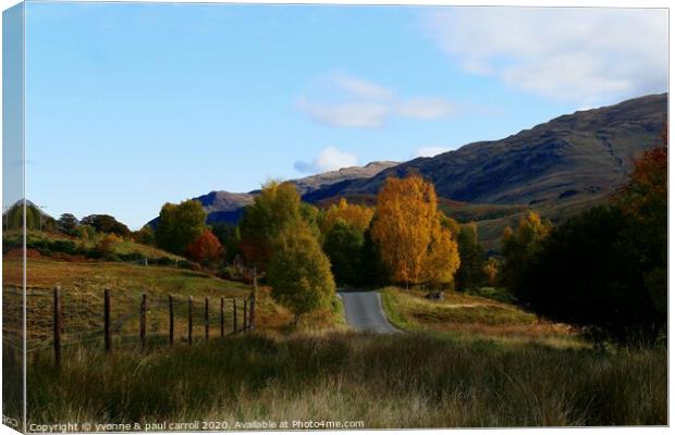 Glen Lyon in Autumn Canvas Print by yvonne & paul carroll