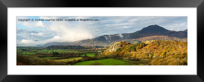 Snowdonia landscape in autumn Framed Mounted Print by Andrew Kearton